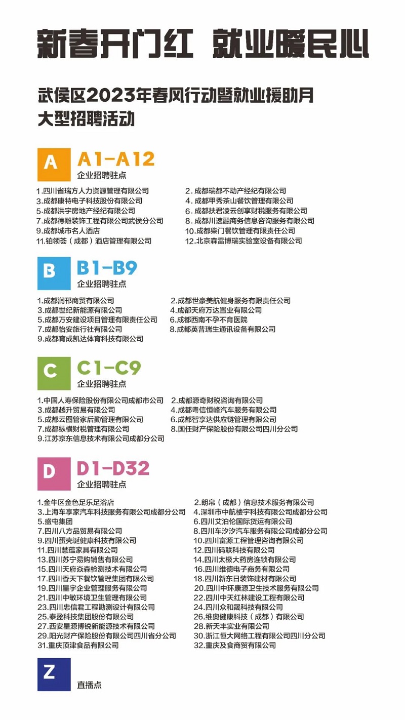倒計時1天！武侯區(qū)2023年春風(fēng)行動暨就業(yè)援助月“新春開門紅 就業(yè)暖民心”大型招聘活動即將開幕 第2張