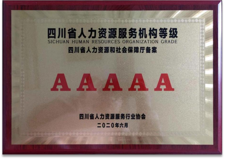 四川省人力資源服務(wù)機構(gòu)等級：AAAAA